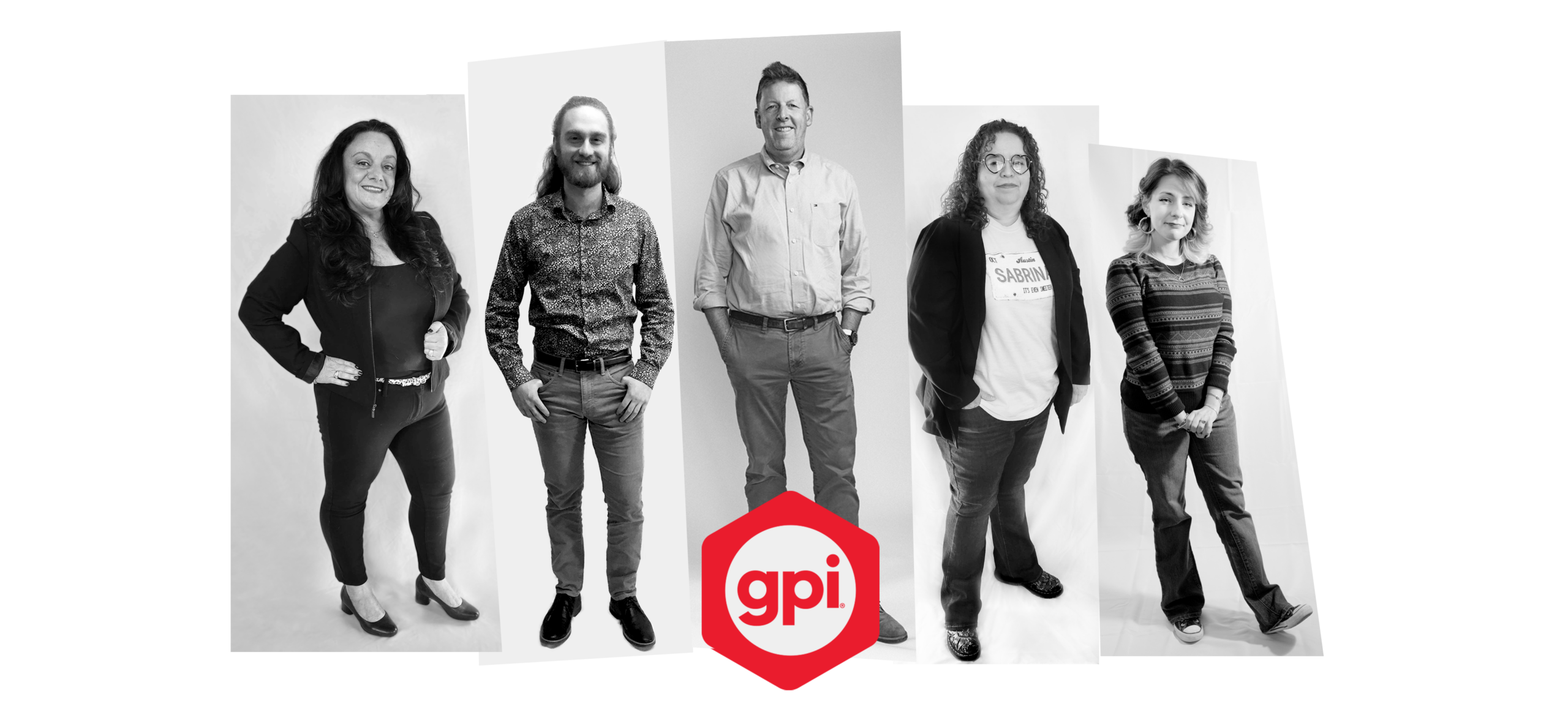 black and white picture of the gpi team, four people